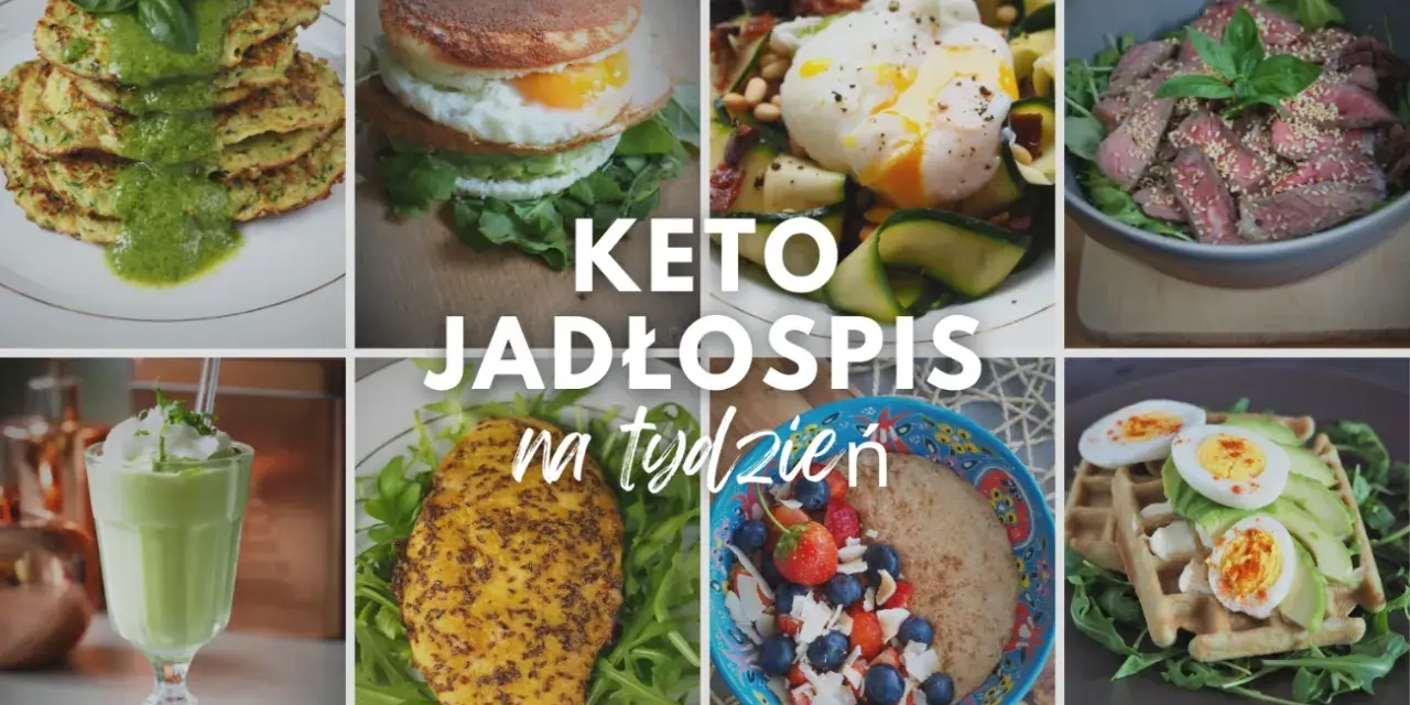 Keto jadłospis na tydzień: placki cukiniowe, jajko sadzone z awokado, sałatka z wołowiną, smoothie, kurczak i owsianka z owocami. Idealna dieta na chore jelita.