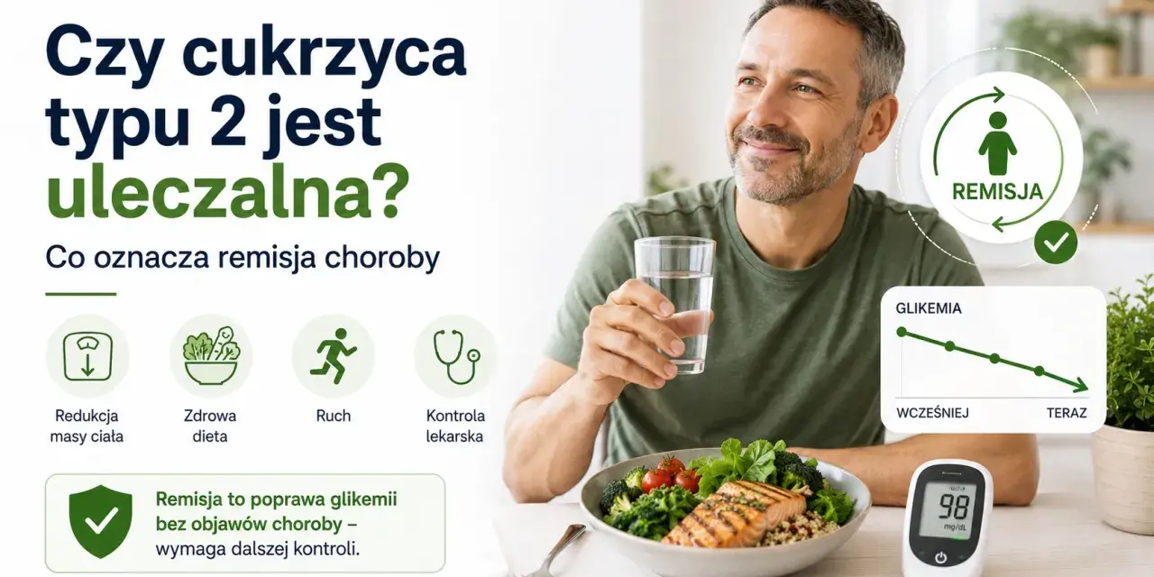 Mężczyzna cieszy się zdrowiem, bo wyleczyłem się z cukrzycy typu 2. Remisja dzięki diecie, ruchowi i kontroli.