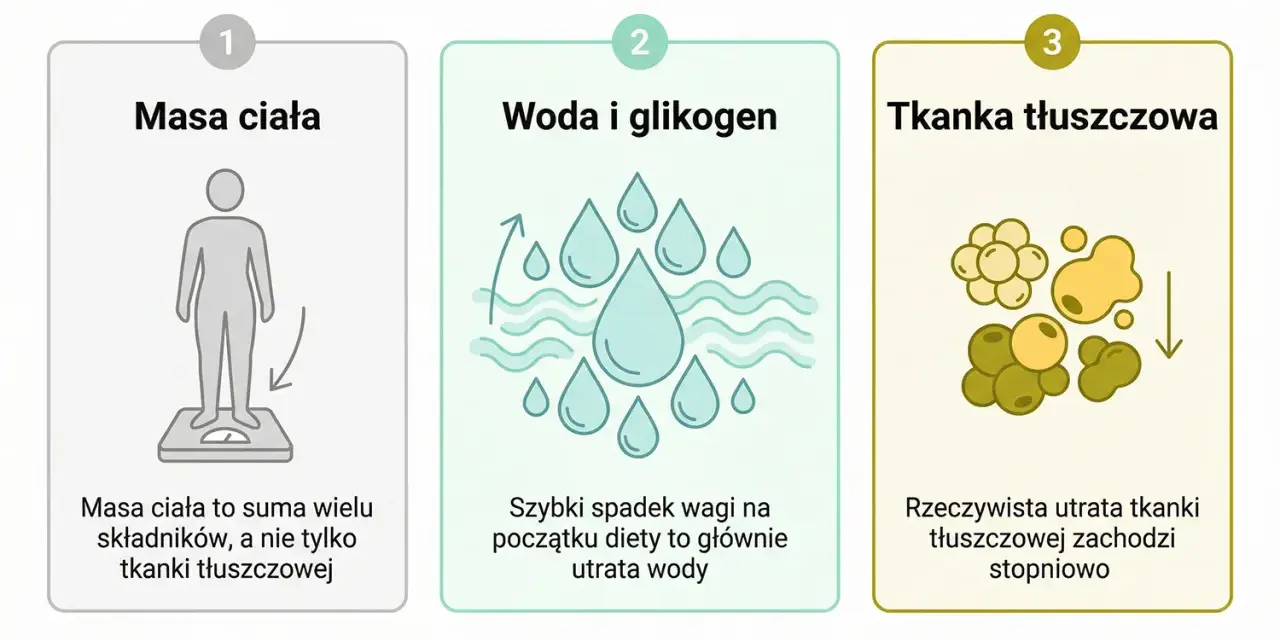 Masa ciała, woda i tkanka tłuszczowa. Zrozumienie tych elementów pomoże Ci ocenić, ile można schudnąć w 3 miesiące.