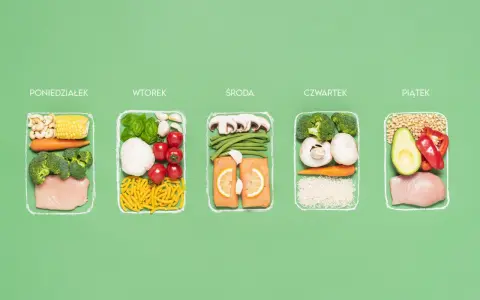 Przykładowy dieta keto plan na 5 dni: kurczak, orzechy, warzywa, ryby, awokado.