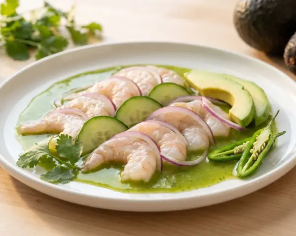 Krewetki w sosie z limonki i kolendry z awokado i jalapeno. Idealne przepisy na dietę niski indeks glikemiczny.