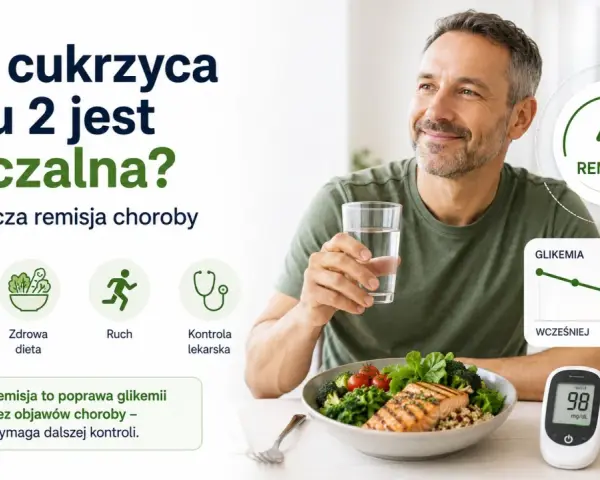 Mężczyzna cieszy się zdrowiem, bo wyleczyłem się z cukrzycy typu 2. Remisja dzięki diecie, ruchowi i kontroli.