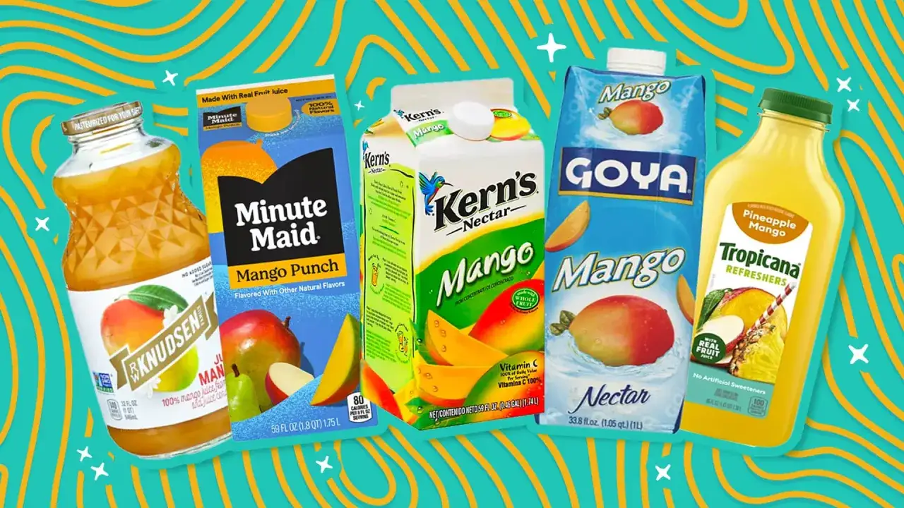R&oacute;żne napoje z mango: czy mango jest zdrowe? Knudsen, Minute Maid, Kern's, Goya, Tropicana.