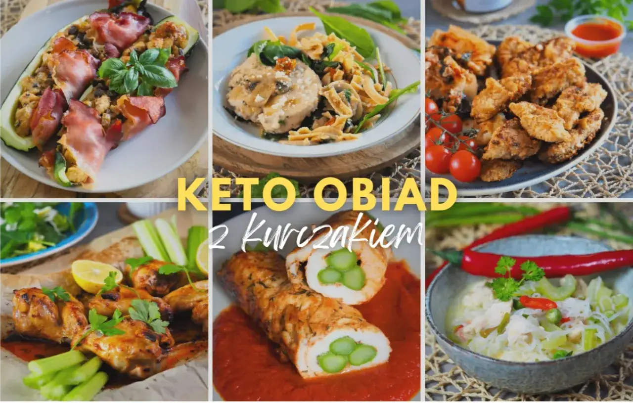 Keto obiad z kurczakiem: faszerowana cukinia, skrzydełka, rolada z szparagami i zupa. Idealny wysokobiałkowy obiad na redukcji.
