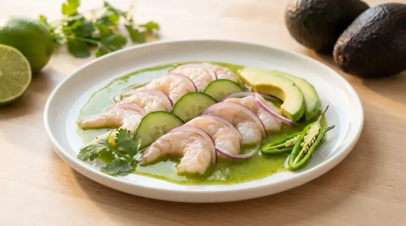 Krewetki w sosie z limonki i kolendry z awokado i jalapeno. Idealne przepisy na dietę niski indeks glikemiczny.