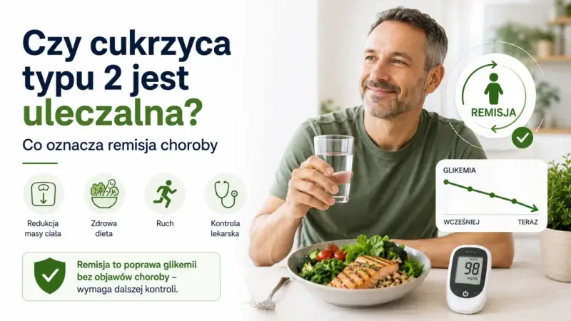 Mężczyzna cieszy się zdrowiem, bo wyleczyłem się z cukrzycy typu 2. Remisja dzięki diecie, ruchowi i kontroli.